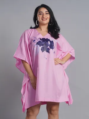 BabyPink Rayon Kaftan - Blue Velvet