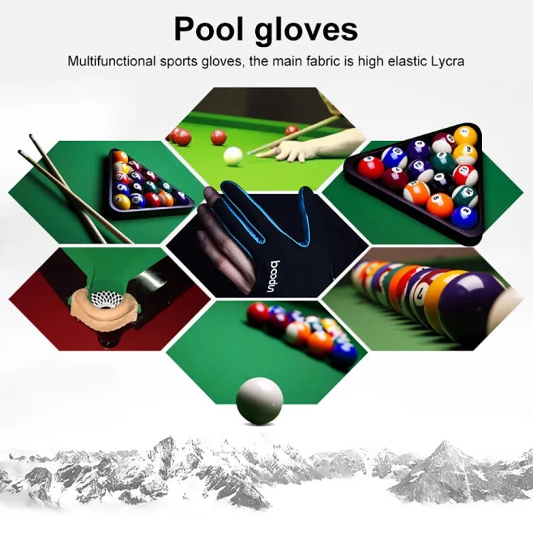 BOODUN M050912 Thin Breathable Men and Women Billiards Three Finger Single Gloves, Size:M(Rose Red)