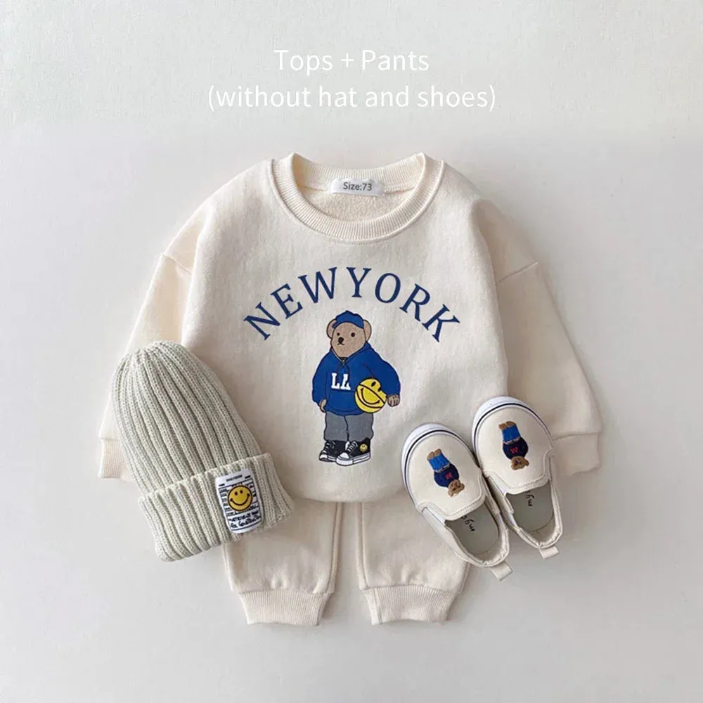 Cartoon Bear 2PCs Set: Pant & Sweatshirt