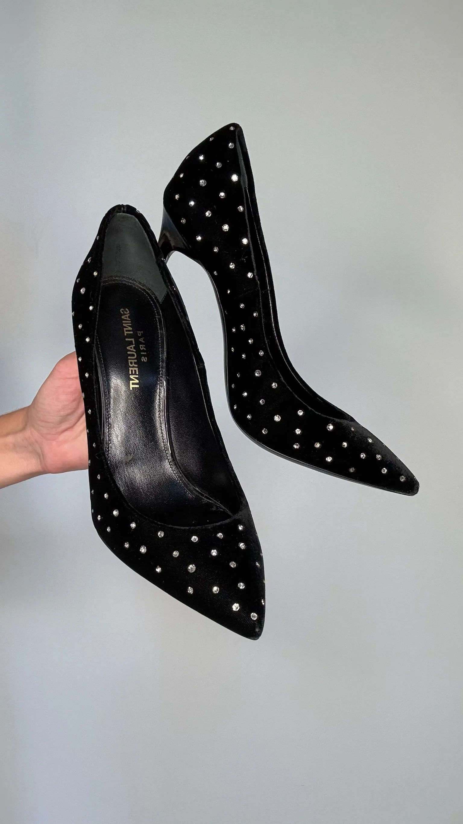 Crytal & Velvet Heels - 7.5