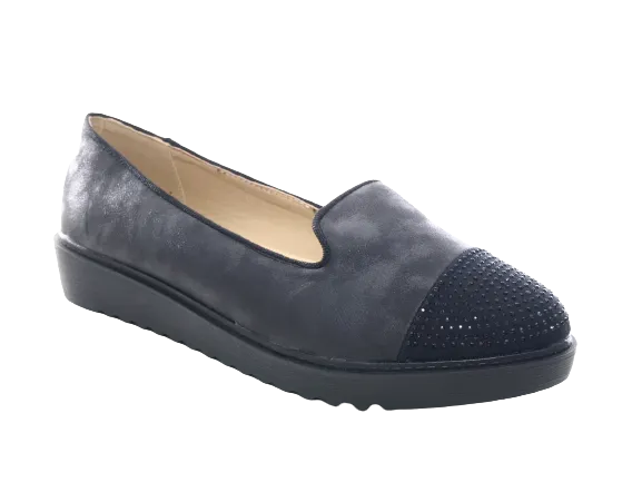 Damen Slipper Ballerina Loafer Mokassins Slip On Flats Freizeit Black #  001