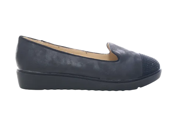 Damen Slipper Ballerina Loafer Mokassins Slip On Flats Freizeit Black #  001