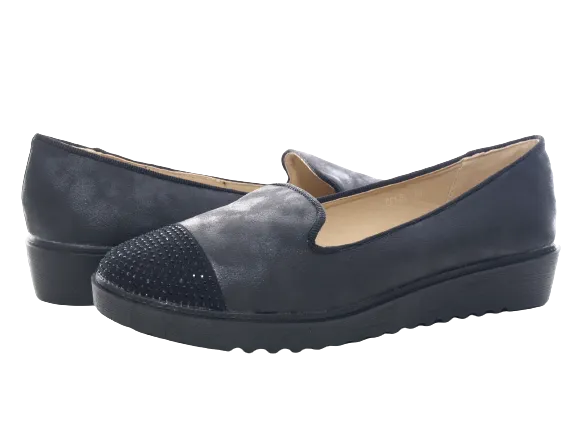 Damen Slipper Ballerina Loafer Mokassins Slip On Flats Freizeit Black #  001