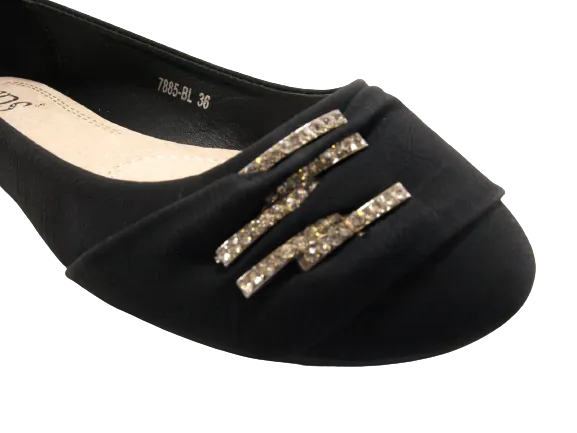 Damen Slipper Ballerina Loafer Mokassins Slip On Flats Freizeit Black #  7885