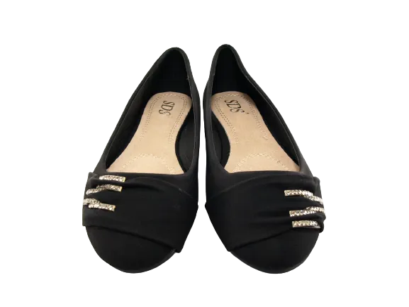 Damen Slipper Ballerina Loafer Mokassins Slip On Flats Freizeit Black #  7885