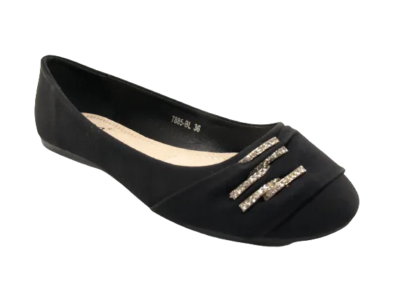 Damen Slipper Ballerina Loafer Mokassins Slip On Flats Freizeit Black #  7885