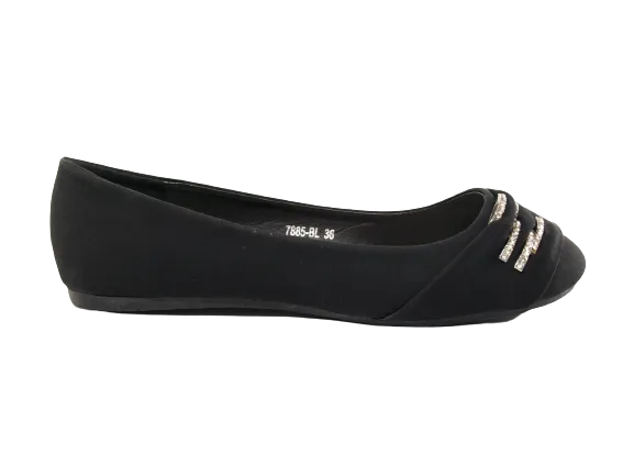 Damen Slipper Ballerina Loafer Mokassins Slip On Flats Freizeit Black #  7885