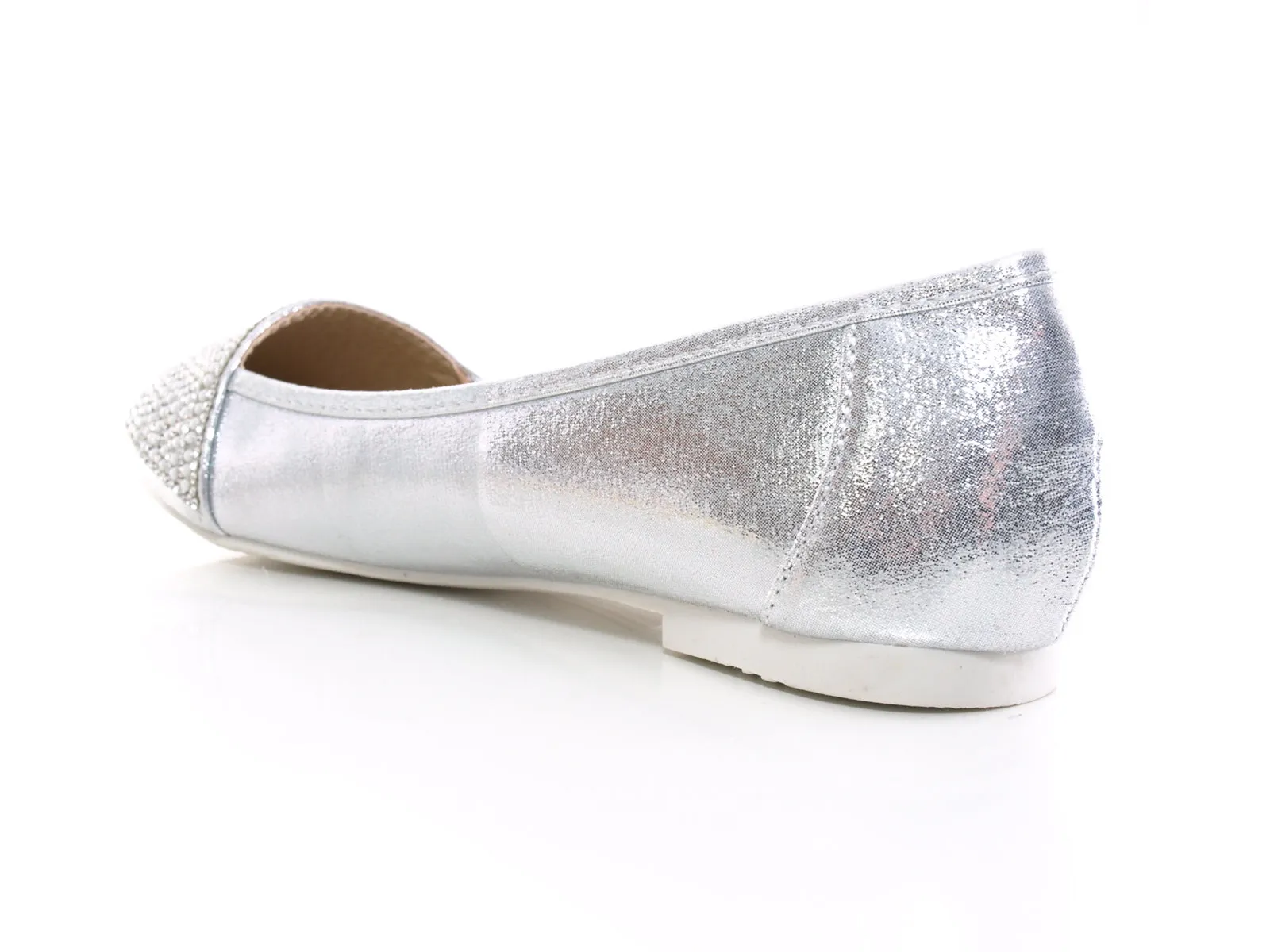 Damen Slipper Ballerina Loafer Mokassins  Slip On Flats Freizeit Silver # 1