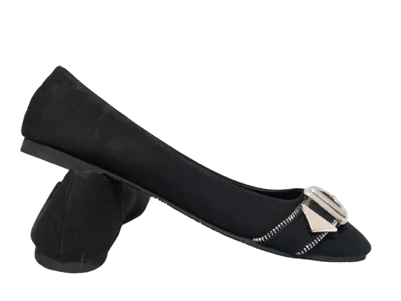 Damen Slipper Halbschuhe Ballerina Loafer Mokassins Slip On Flats Freizeit Black # 013