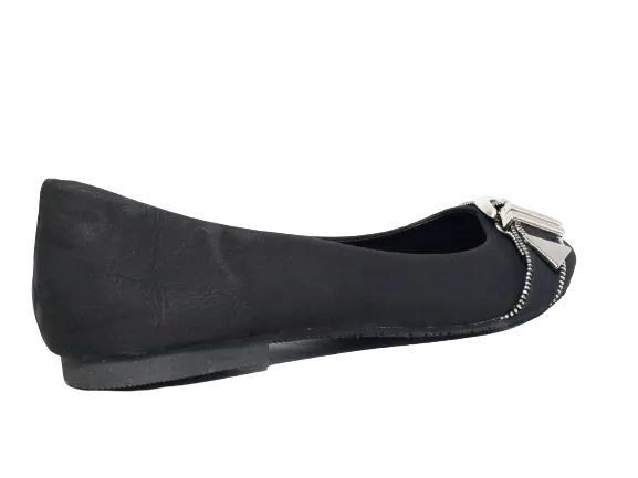 Damen Slipper Halbschuhe Ballerina Loafer Mokassins Slip On Flats Freizeit Black # 013
