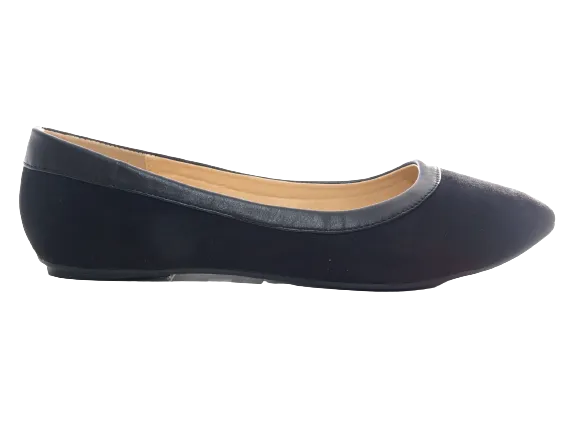 Damen Slipper Halbschuhe Ballerina Loafer Mokassins Slip On Flats Freizeit Black # 1060
