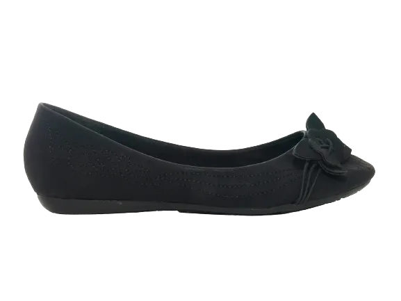 Damen Slipper Halbschuhe Ballerina Loafer Mokassins Slip On Flats Freizeit Black # 11628
