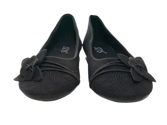 Damen Slipper Halbschuhe Ballerina Loafer Mokassins Slip On Flats Freizeit Black # 11628