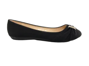 Damen Slipper Halbschuhe Ballerina Loafer Mokassins Slip On Flats Freizeit Black # 8177