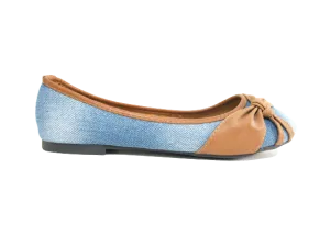 Damen Slipper Halbschuhe Ballerina Loafer Mokassins Slip On Flats Freizeit Lt. Blue # 5598