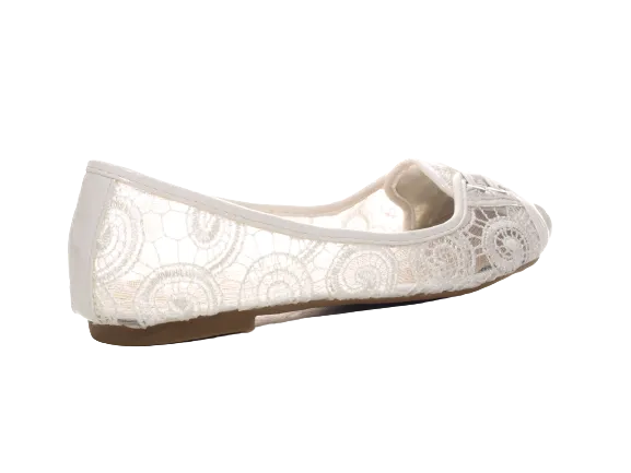 Damen Slipper Halbschuhe Ballerina Loafer Mokassins Slip On Flats Freizeit White # 006-9