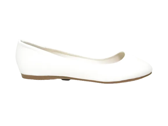 Damen Slipper Halbschuhe Ballerina Loafer Mokassins Slip On Flats Freizeit White # 0080