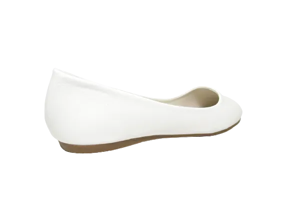 Damen Slipper Halbschuhe Ballerina Loafer Mokassins Slip On Flats Freizeit White # 0080