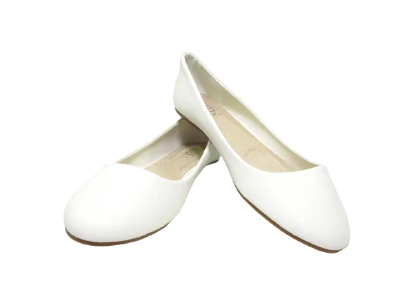 Damen Slipper Halbschuhe Ballerina Loafer Mokassins Slip On Flats Freizeit White # 0080