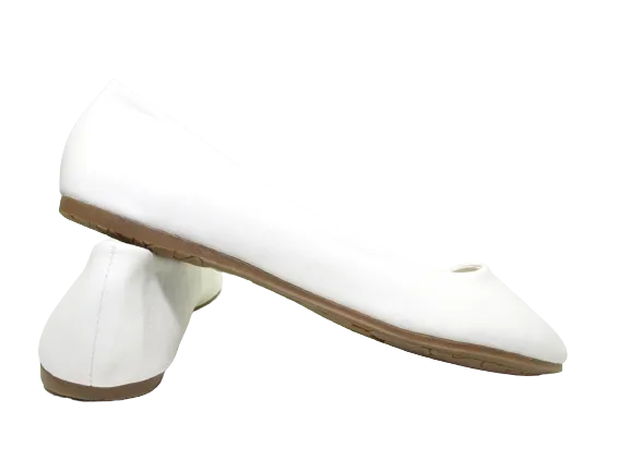 Damen Slipper Halbschuhe Ballerina Loafer Mokassins Slip On Flats Freizeit White # 0080