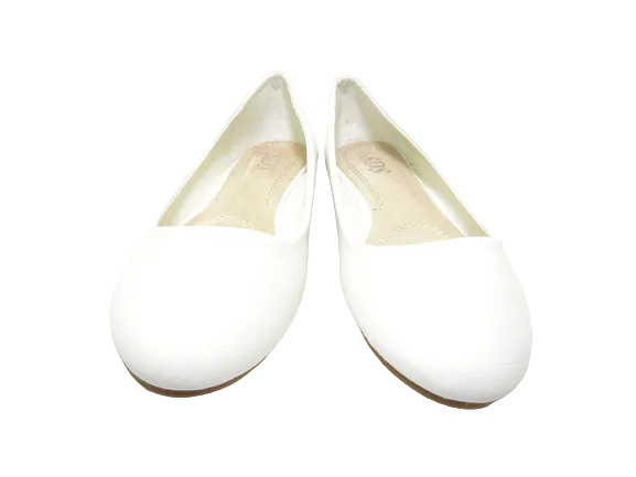 Damen Slipper Halbschuhe Ballerina Loafer Mokassins Slip On Flats Freizeit White # 0080