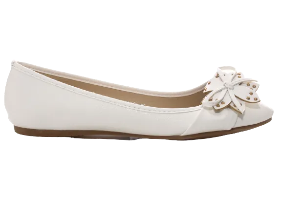 Damen Slipper Halbschuhe Ballerina Loafer Mokassins Slip On Flats Freizeit White # 9617