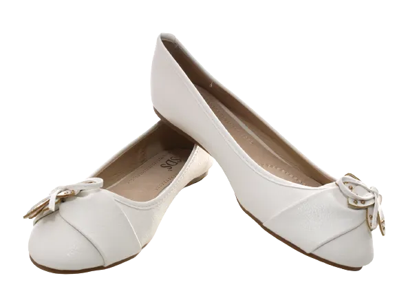 Damen Slipper Halbschuhe Ballerina Loafer Mokassins Slip On Flats Freizeit White # 9617
