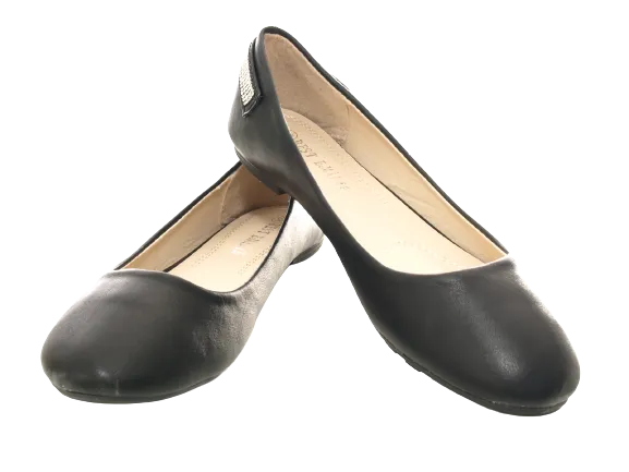 Damen Slipper Keilabsatz Ballerina Loafer Mokassins  Slip On Flats Freizeit Black #  006-30