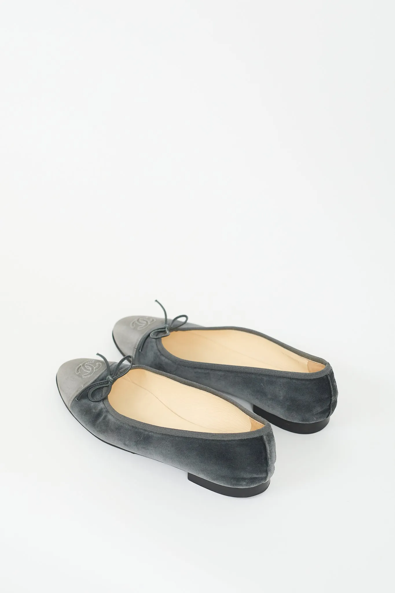 Dark Grey Velvet CC Ballet Flat