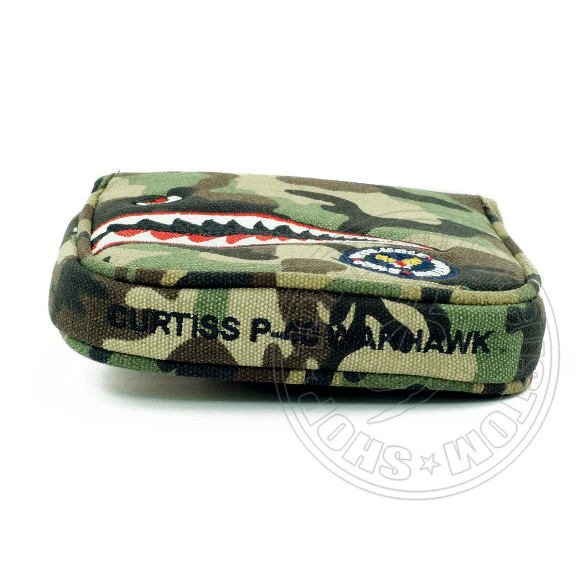 Fighter Plane High MOI Mallet Putter Headcover, Heel Shafted, Camouflage Canvas