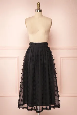 Flavie Noir | Black Midi Skirt