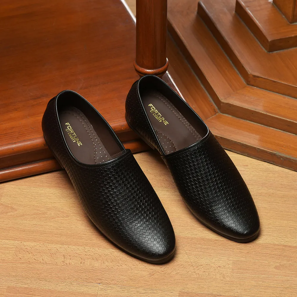 Fortune By Liberty Men VCL-47 Black Casual Non Lacing Shoes