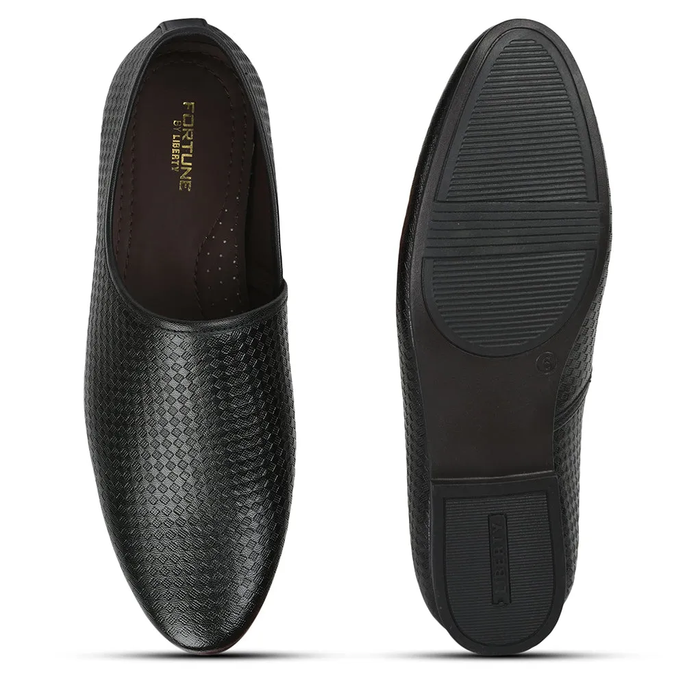 Fortune By Liberty Men VCL-47 Black Casual Non Lacing Shoes