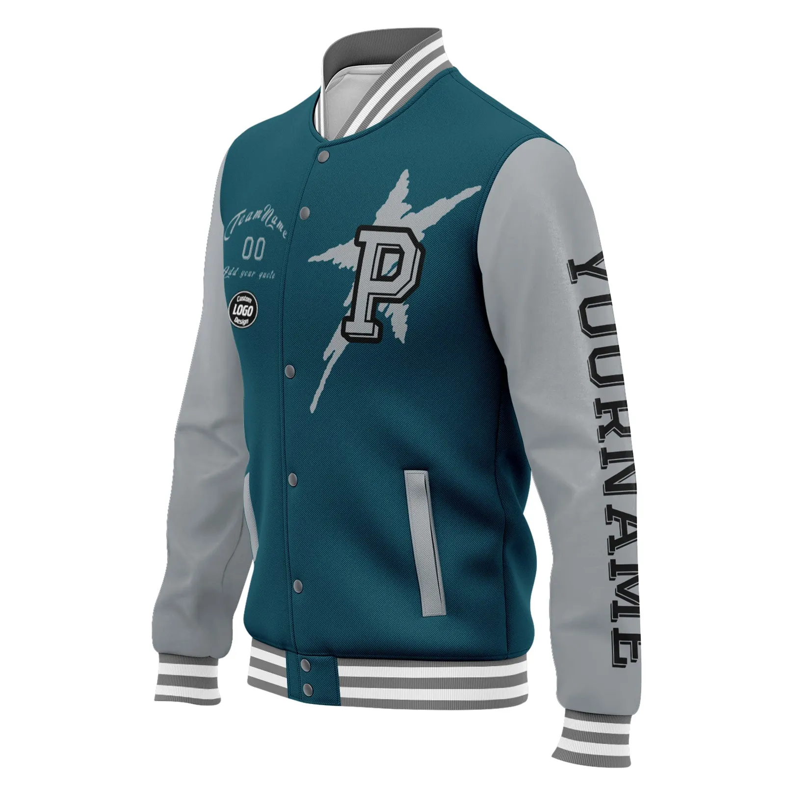 Gift Ideas,Custom Green Gray Black Philadelphia Jacket and Sports Shoes Combo Offer Personalized Combo ZH-D020294-23