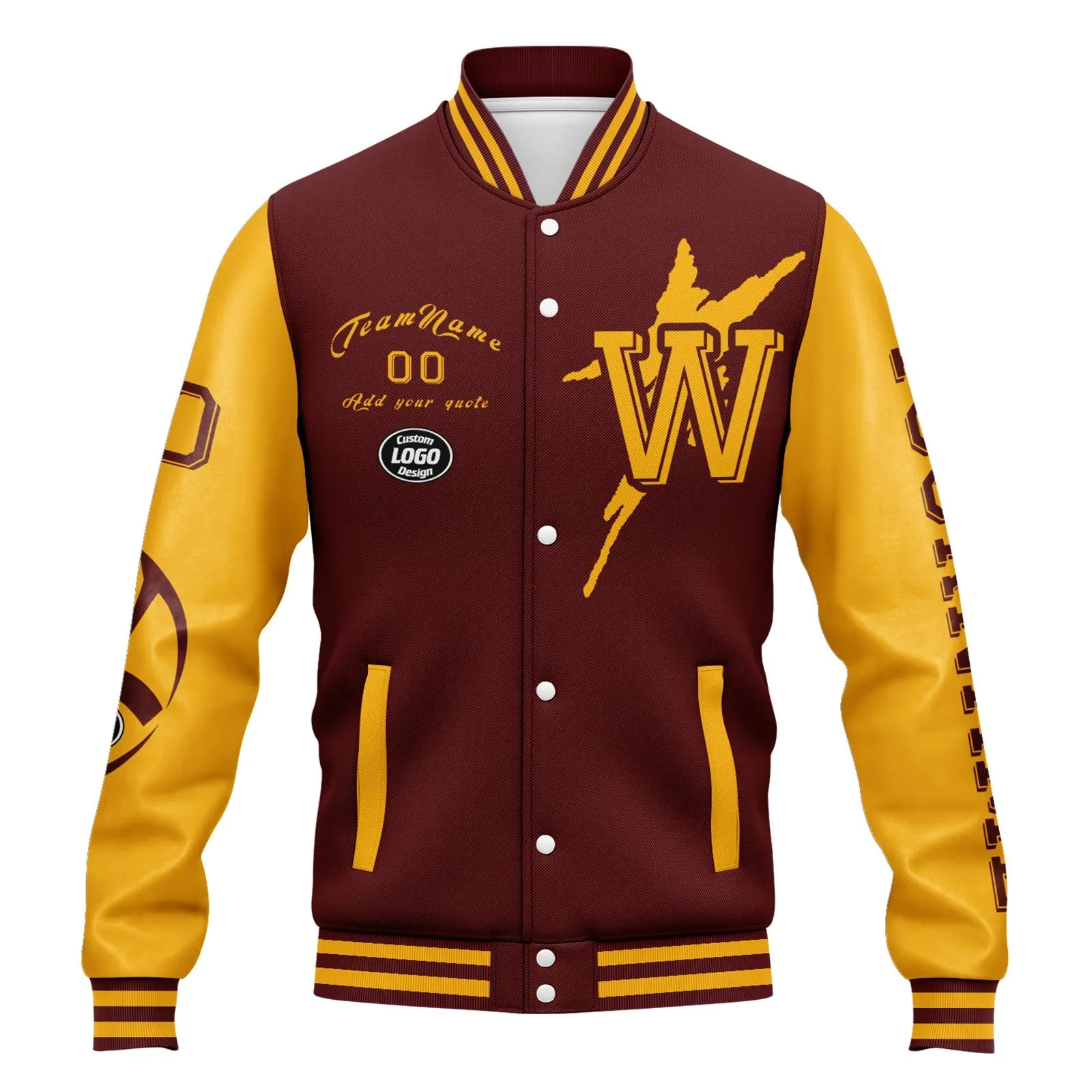 Gift Ideas,Custom Red Yellow Washington Jacket and Sports Shoes Combo Offer Personalized Combo ZH-D020294-31