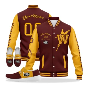 Gift Ideas,Custom Red Yellow Washington Jacket and Sports Shoes Combo Offer Personalized Combo ZH-D020294-31