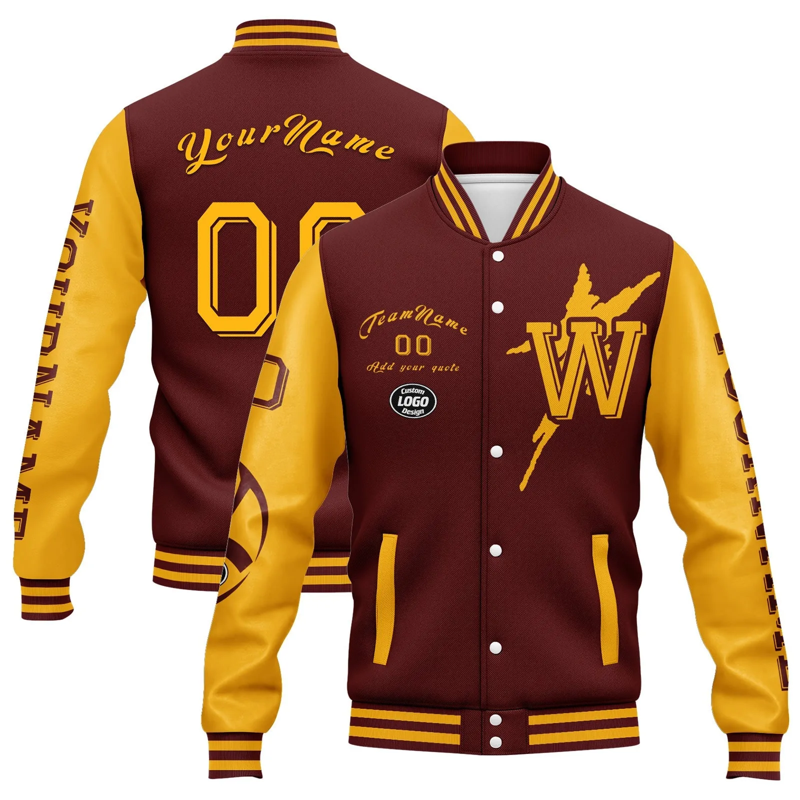 Gift Ideas,Custom Red Yellow Washington Jacket and Sports Shoes Combo Offer Personalized Combo ZH-D020294-31