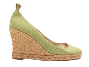 Green & Beige Christian Louboutin Espadrille Wedges Size 37