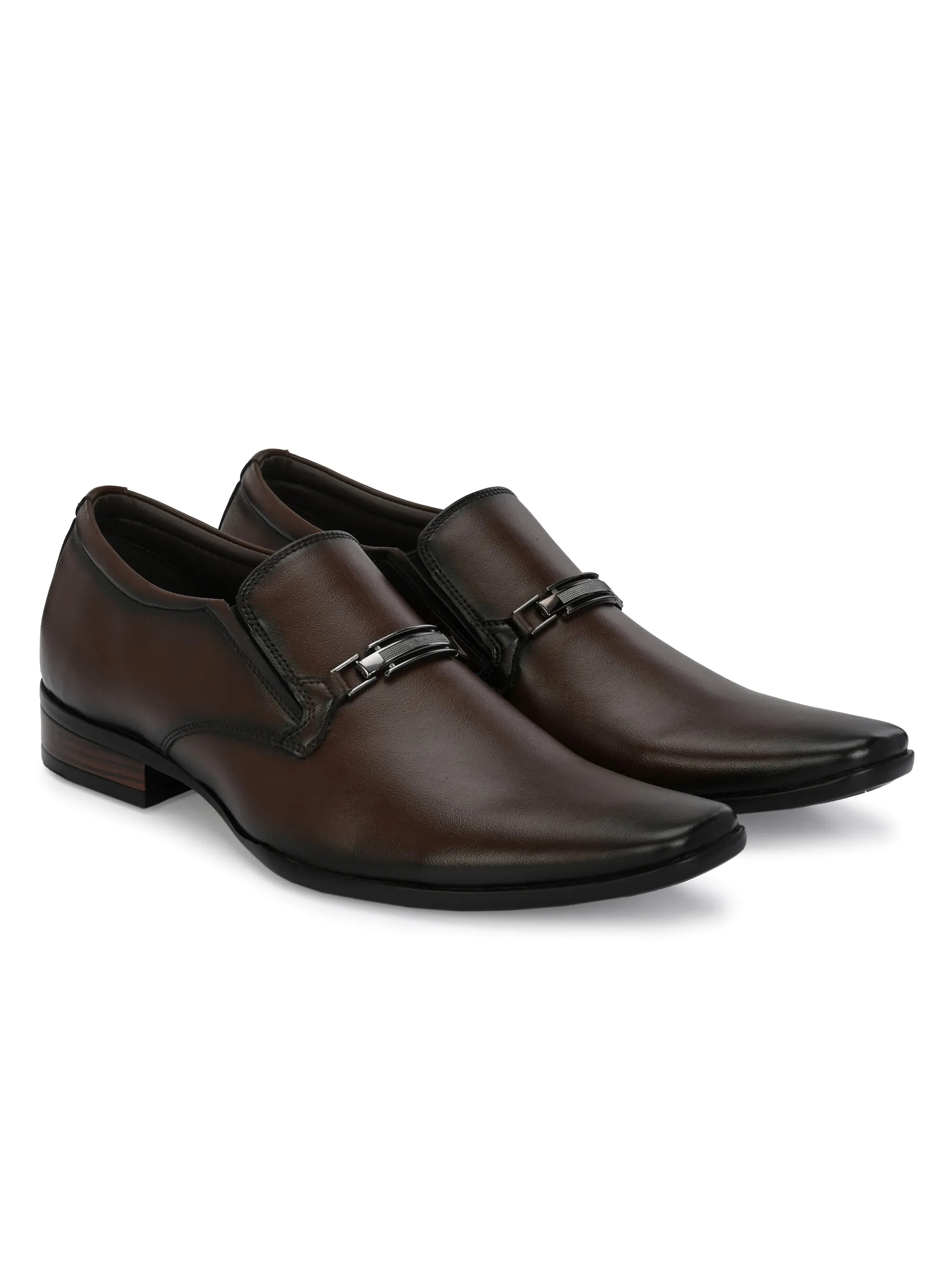 HITZ8914-Men's Brown Formal Slip-On Shoes