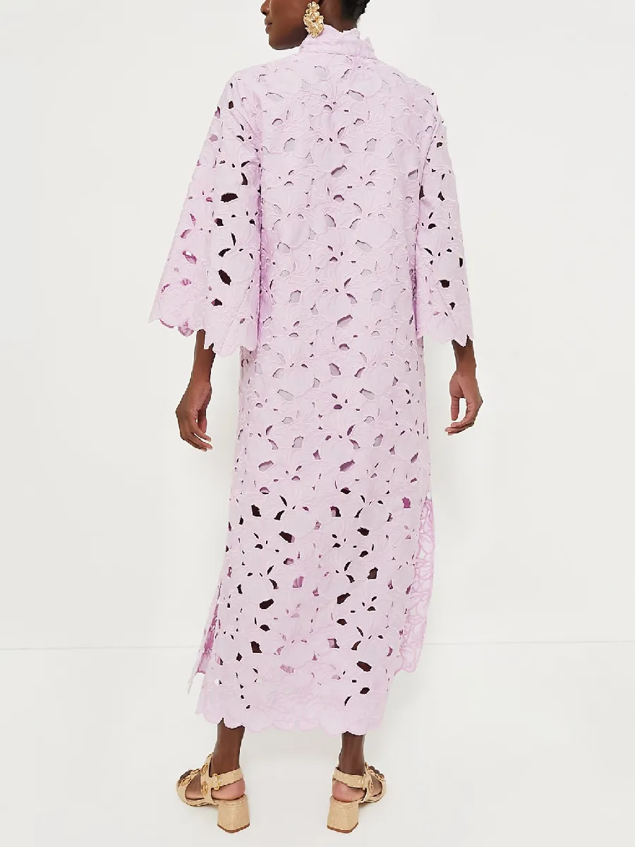Loose Hollowed Out Lace Maxi Dress