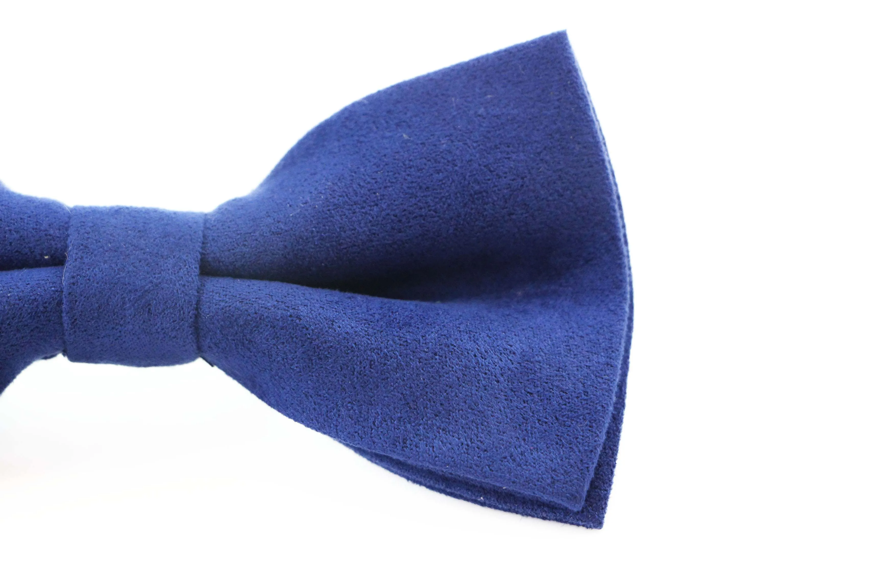 Mens Royal Blue Velvet Plain Colour Bow Tie