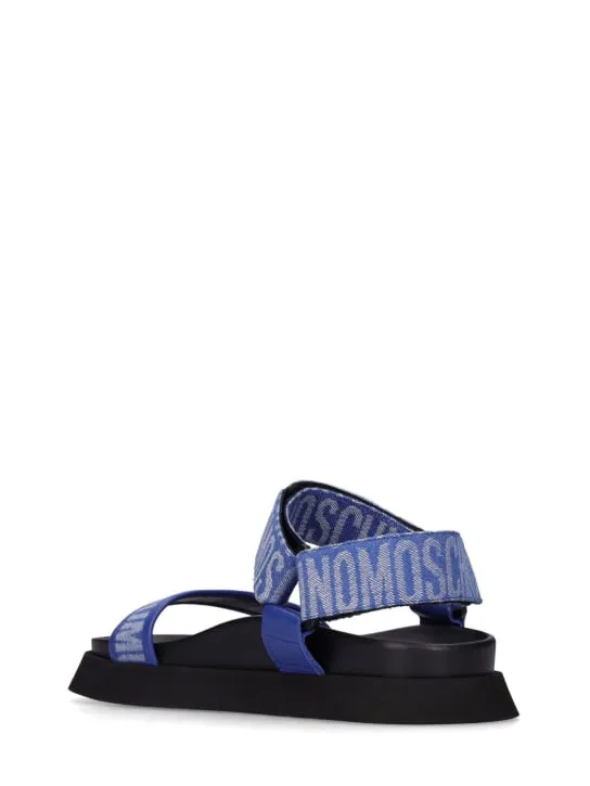 Moschino   40mm Logo denim flats 