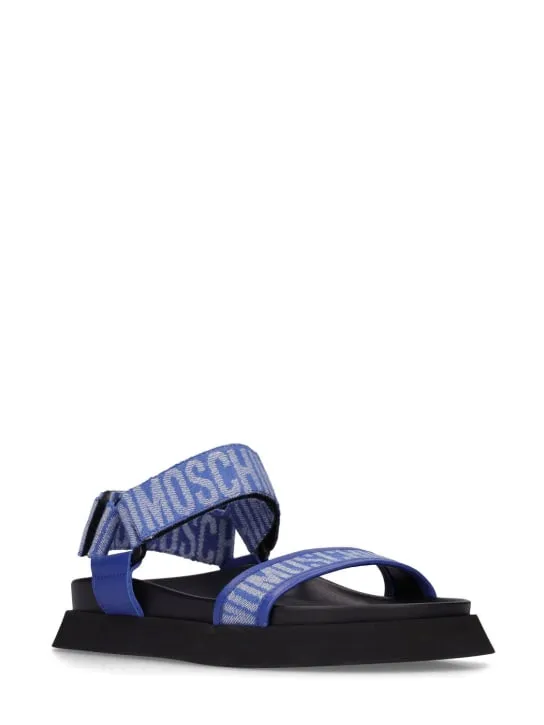 Moschino   40mm Logo denim flats 
