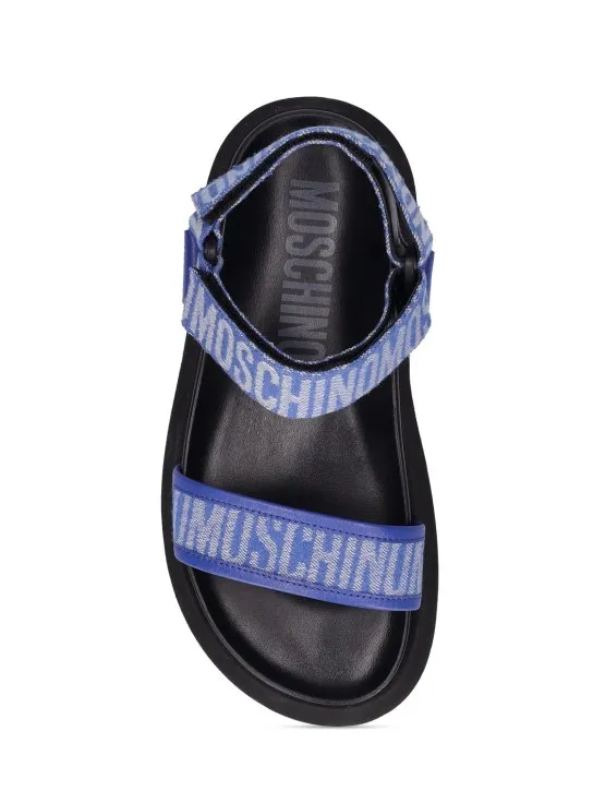 Moschino   40mm Logo denim flats 
