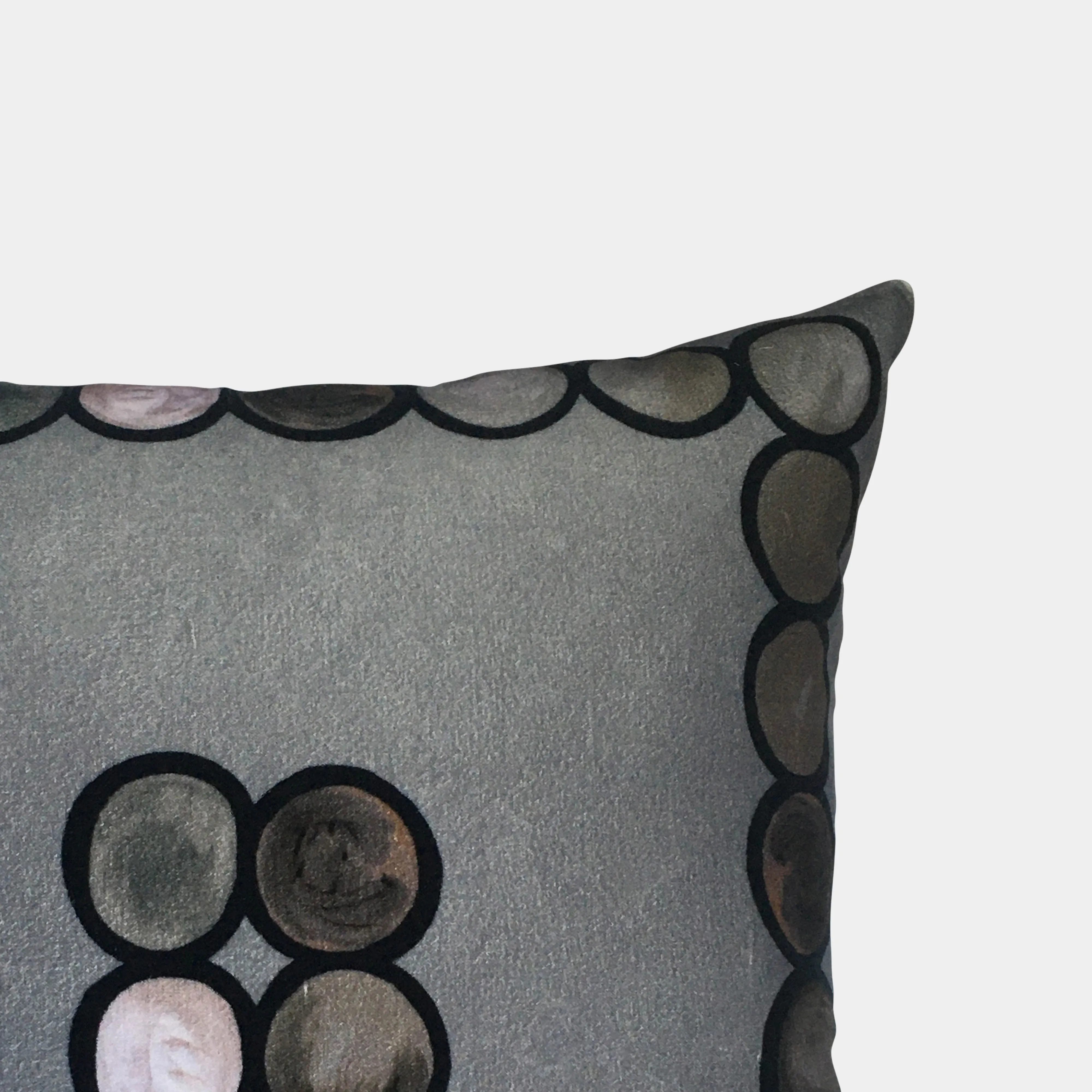 Ombré Circle Velvet Cushion - Grey