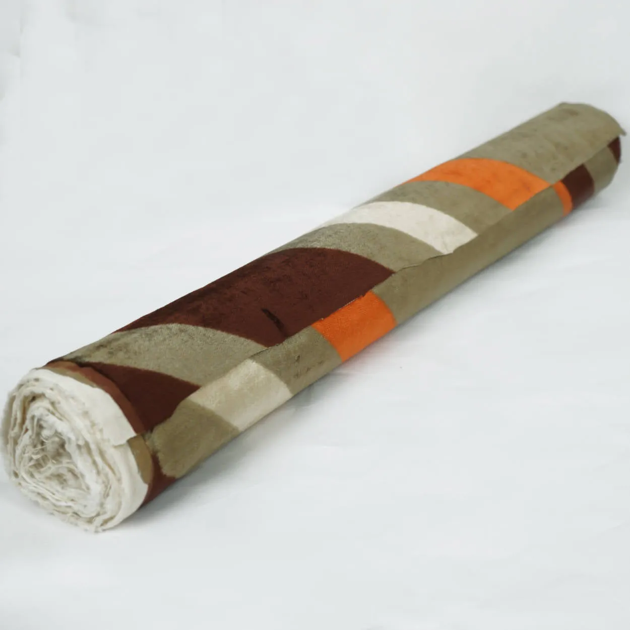 Panton Era Diagonal Striped Panne Velvet Fabric Material 4 yards 1960s 70s