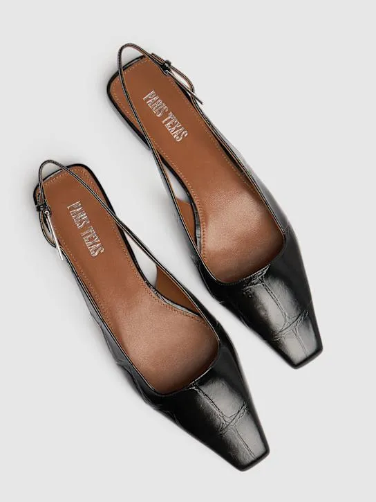 Paris Texas   10mm Bettina leather slingback flats 