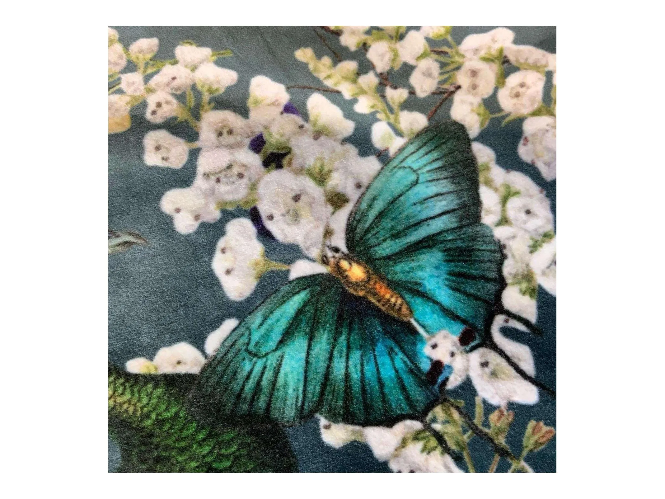 PEACOCKS Pattered Upholstery / Furnishing velvet - 140  cms - 330 gsm peacock fabric