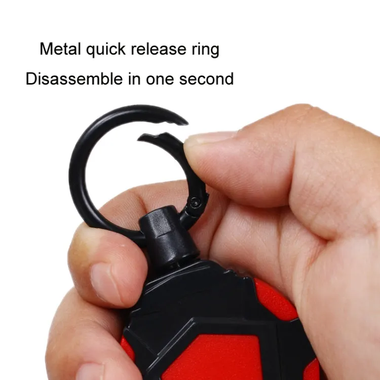 Telescopic High Resilience Steel Wire Rope Metal Anti-theft Buckle(Key Ring White Black)