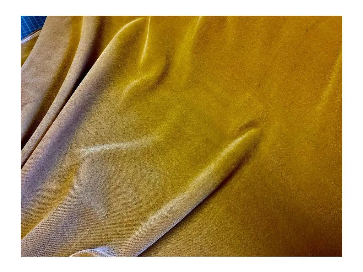 TRIPLE VELVET - GOLD Triple Velvet  Fabric -  Mustard Yellow - 112 cms - 180 gsm